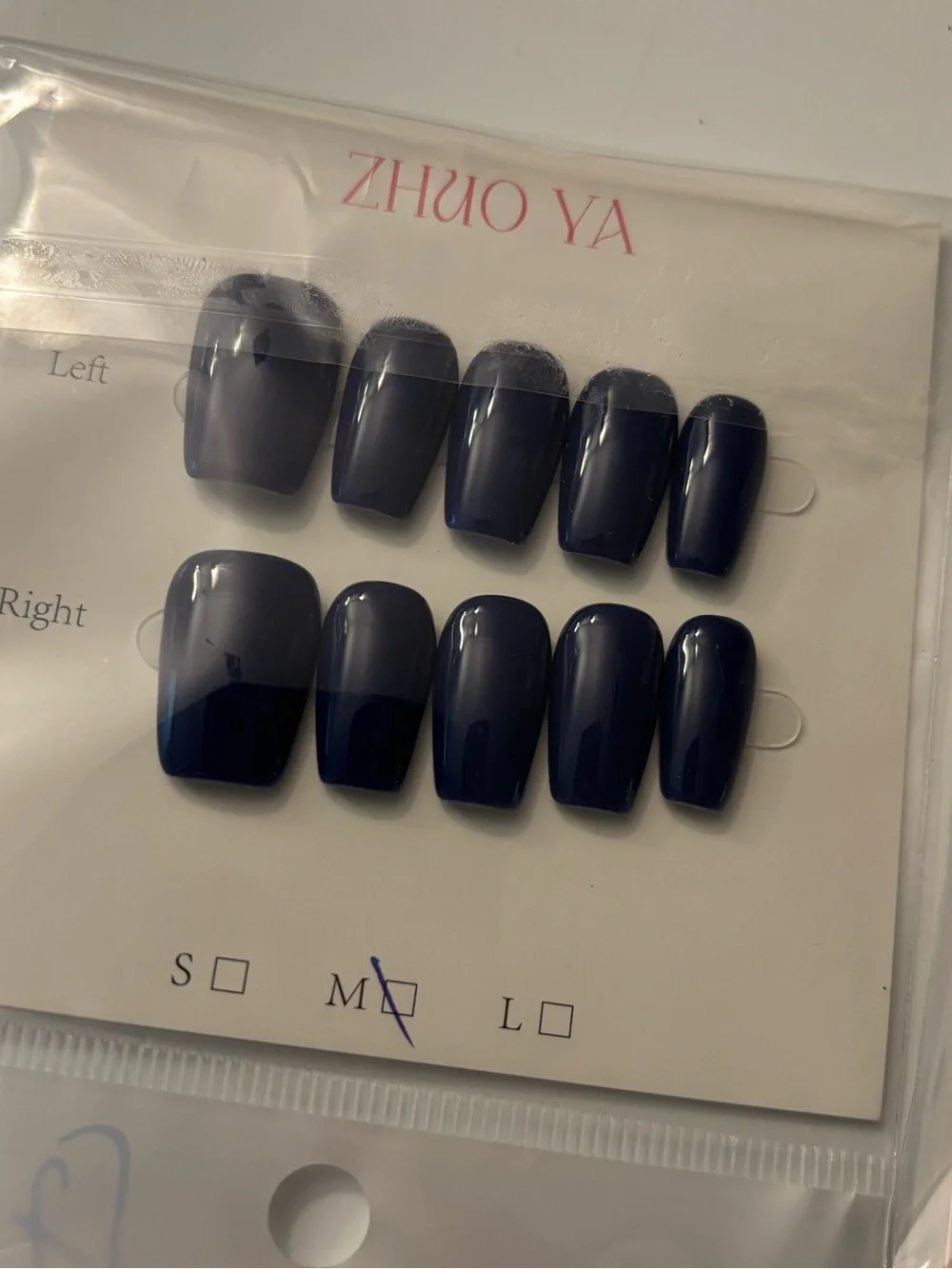 Assorted Press-On Nail Sets in Navy, Black and Blue